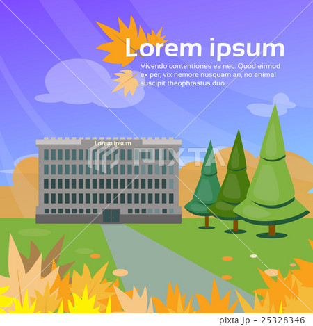 School Building Estate Exterior Nature Background 25328346