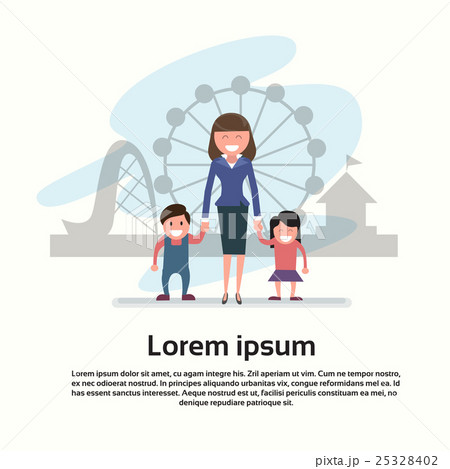 Mother With Son Daughter Happy Family Woman Two Mother With Son Daughter Happy Family Woman Two 25328402