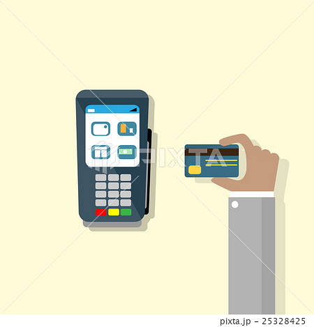 Hand Hold Credit Card Pos Terminal Cash Machine 25328425