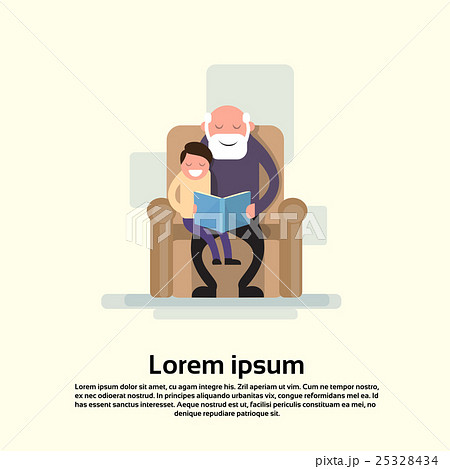 Grandfather Sit With Grandson In Armchair Read Grandfather Sit With Grandson In Armchair Read 25328434