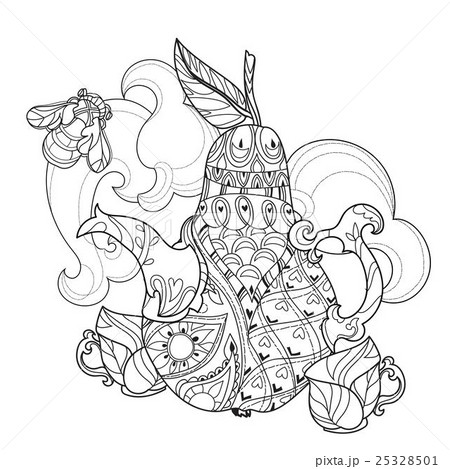 Honey pear doodle and bees Honey pear doodle and bees 25328501