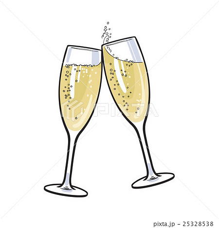 Pair Of Champagne Glasses Holiday Toastのイラスト素材 25328538 Pixta