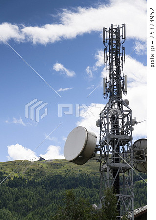 Cell phone transmitters on telecommunication tower Cell phone transmitters on telecommunication tower 25328952