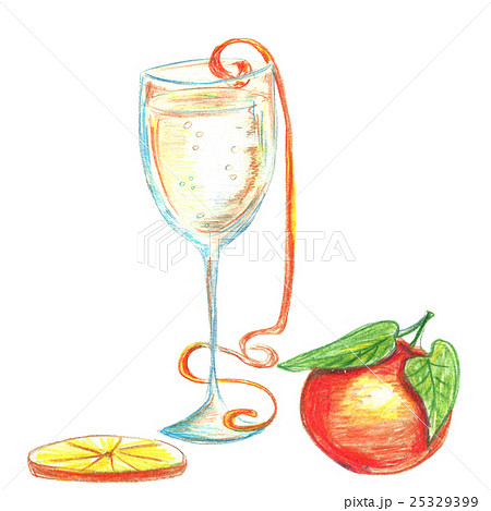 champagne, tangerine, slice of orange 25329399