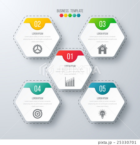 Vector illustration infographics five options. 25330701