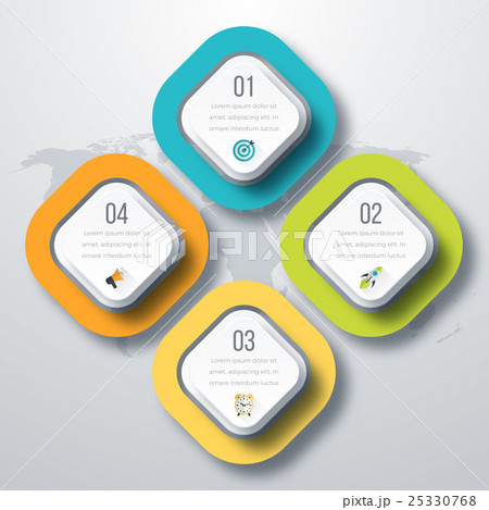 Vector illustration of four square infographics 25330768