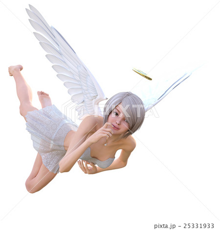 Pose a cute angel perming3DCG illustrations - Stock