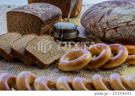 Bread and salt on the table 25359341
