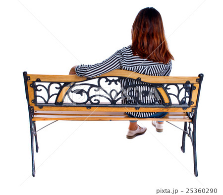 Back view of a woman sitting on bench Back view of a woman sitting on bench 25360290