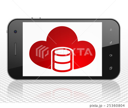 Cloud networking concept: Smartphone with Database Cloud networking concept: Smartphone with Database 25360804