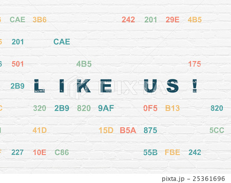 Social network concept: Like us! on wall 25361696