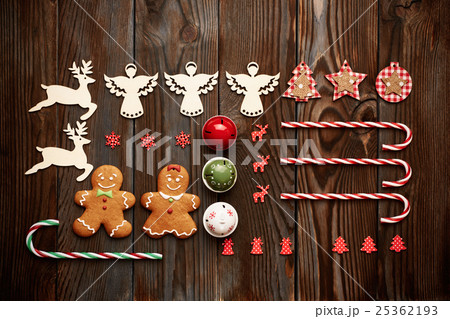 Christmas homemade decoration flat lay Christmas homemade decoration flat lay 25362193