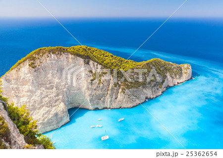 Navagio Bay with moored yachts 25362654