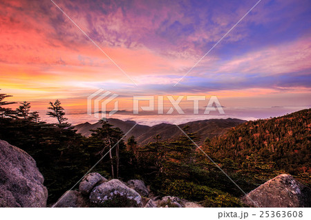 国師ヶ岳からの朝焼け 25363608