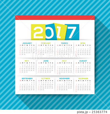 2017 calendar vector template 25363774