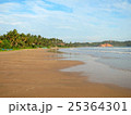 Empty wide beach with palms, Weligama, Sri Lanka 25364301