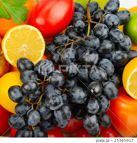 background of a set of vegetables and fruits 25365017