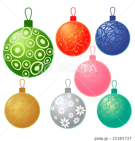 Collection Of Colored Christmas Balls のイラスト素材