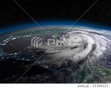 Hurricane from space at night 25366523