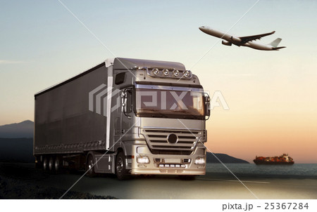 Transport by truck, plane and ship 25367284