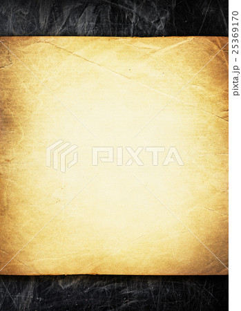 Grunge beige paper on blackboard background. 25369170