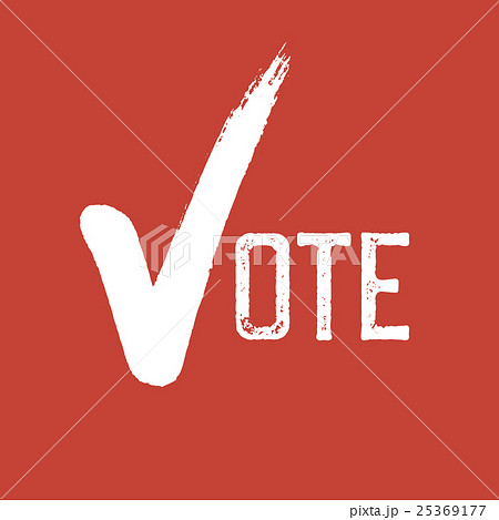 Voting Symbol. On red background 25369177