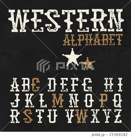 Western alphabet. On the blackboard background.  25369182