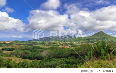 View on Chamarel with rum factory from Plaine Champagne Mauritiu View on Chamarel with rum factory from Plaine Champagne Mauritiu 25369603