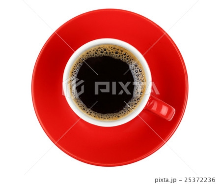 Americano coffee in red cup isolated on white Americano coffee in red cup isolated on white 25372236