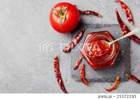 Sweet bell pepper, chili sauce, confiture, jam Sweet bell pepper, chili sauce, confiture, jam 25372295