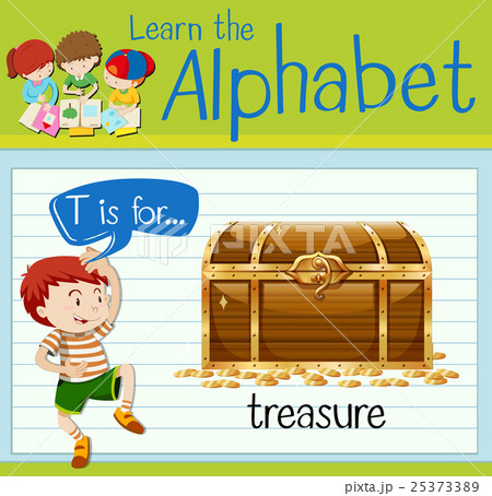 Flashcard letter T is for treasure 25373389