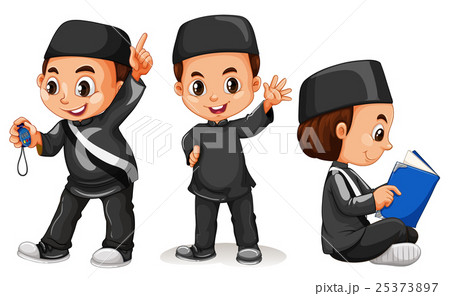 Muslim boy in black costume Muslim boy in black costume 25373897