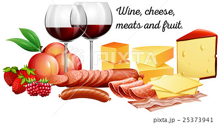 Red wine with meats and cheese 25373941