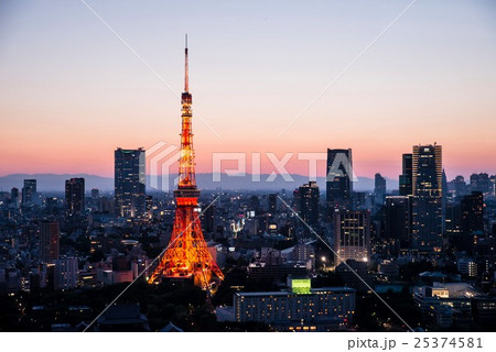東京夕景、東京タワー 25374581