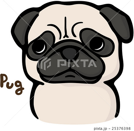 パグ 犬のイラスト のイラスト素材 25376398 Pixta