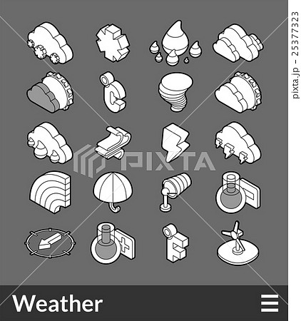 Isometric outline icons set Isometric outline icons set 25377323
