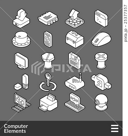 Isometric outline icons set 25377357