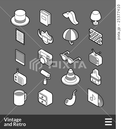 Isometric outline icons set Isometric outline icons set 25377410