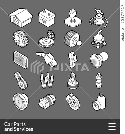 Isometric outline icons set 25377417
