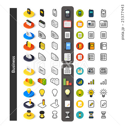 Set of icons in different style - isometric flat 25377443