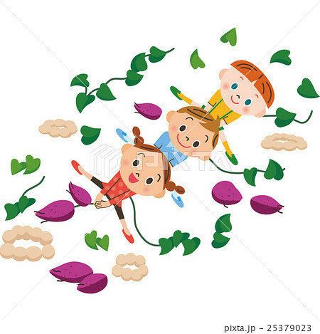 芋掘りのイラスト素材