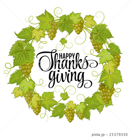 Happy Thanksgiving with text greeting and autumn 25379330