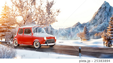 Cute little retro car 25383894