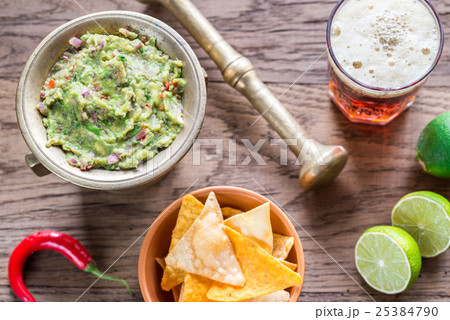 Guacamole with tortilla chips Guacamole with tortilla chips 25384790