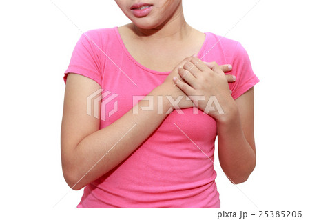 Sporty woman having heart attack 25385206