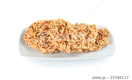 Rice cracker isolated on white background Rice cracker isolated on white background 25386117