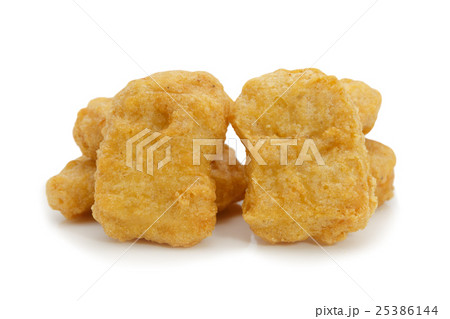 Fried chicken nuggets isolated on white background 25386144