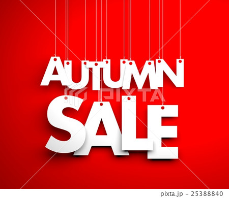 Autumn sale - text hanging on the strings 25388840