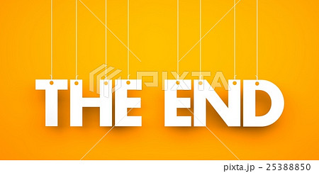 The End Word Hanging On Rope 3d Illustrationのイラスト素材