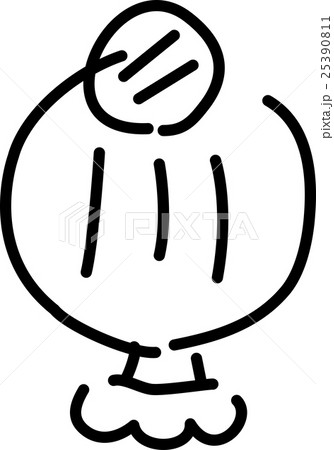 女性 後ろ姿 シンプルイラストのイラスト素材